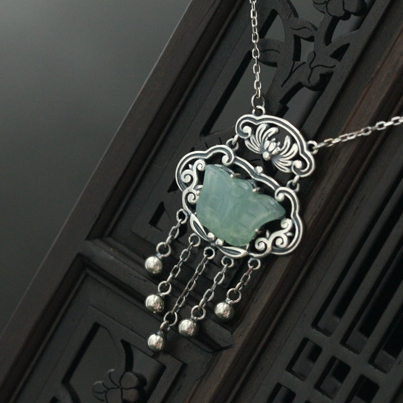 Argent Collier magnifique au style unique