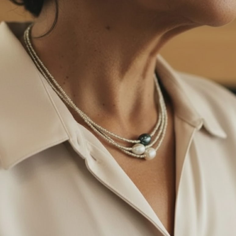 Perle Collier magnifique au style unique