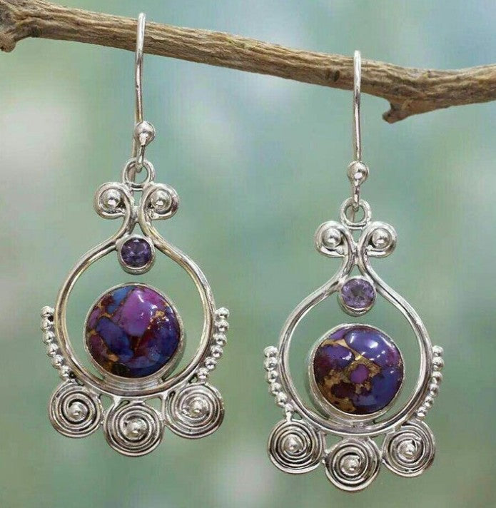 Argent Boucle d'oreille artisanal délicat