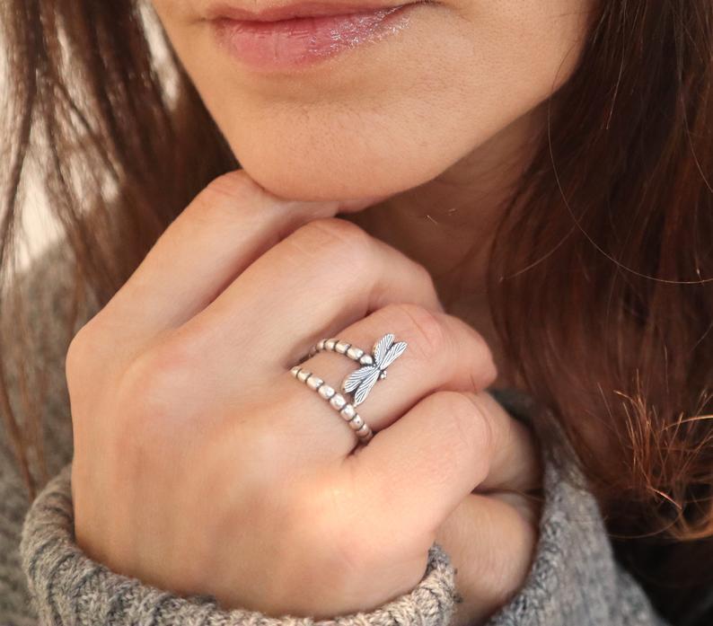 Argent Bague artisanal délicat