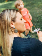 Argent Boucle d'oreille artisanal délicat