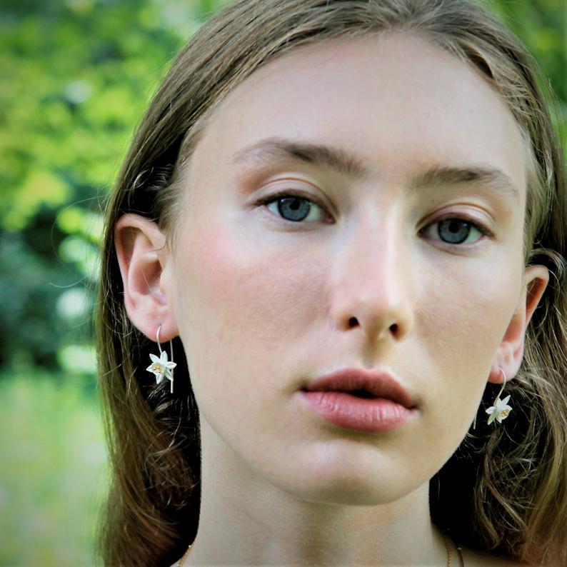 Argent Boucle d'oreille artisanal délicat