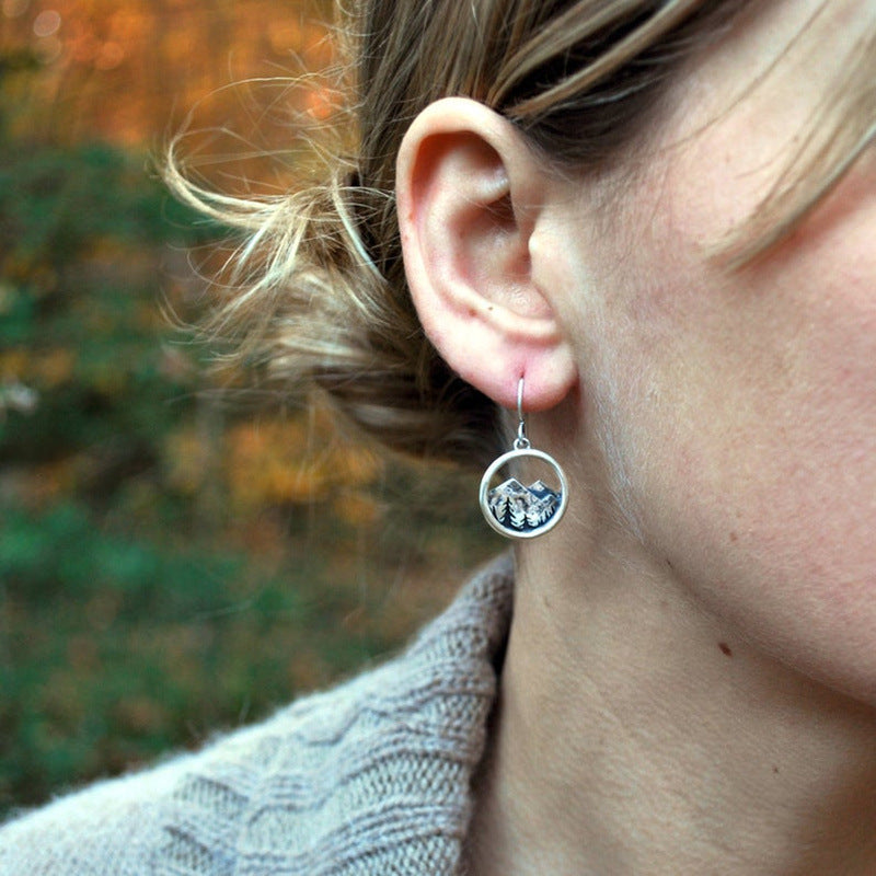 Argent Boucle d'oreille artisanal délicat