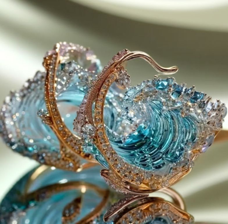 Boucle d'oreille vintage fait main