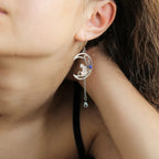 Argent Boucle d'oreille artisanal délicat