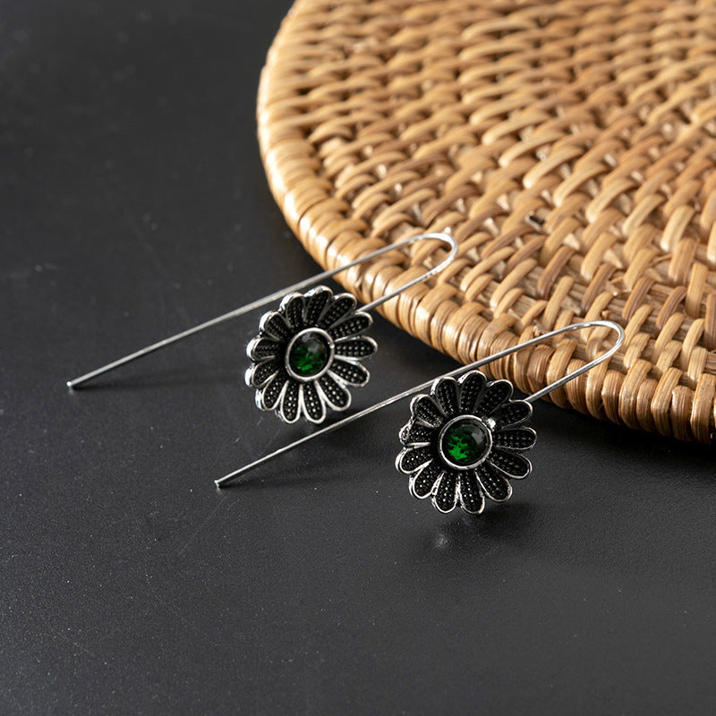 Argent Boucle d'oreille artisanal délicat