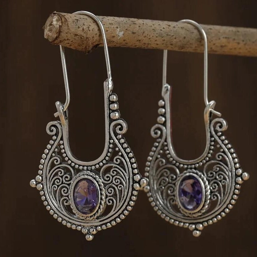 Argent Boucle d'oreille artisanal délicat