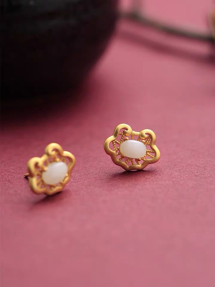 Argent Boucle d'oreille artisanal délicat