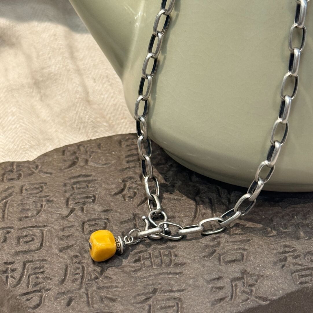 Argent Collier magnifique au style unique