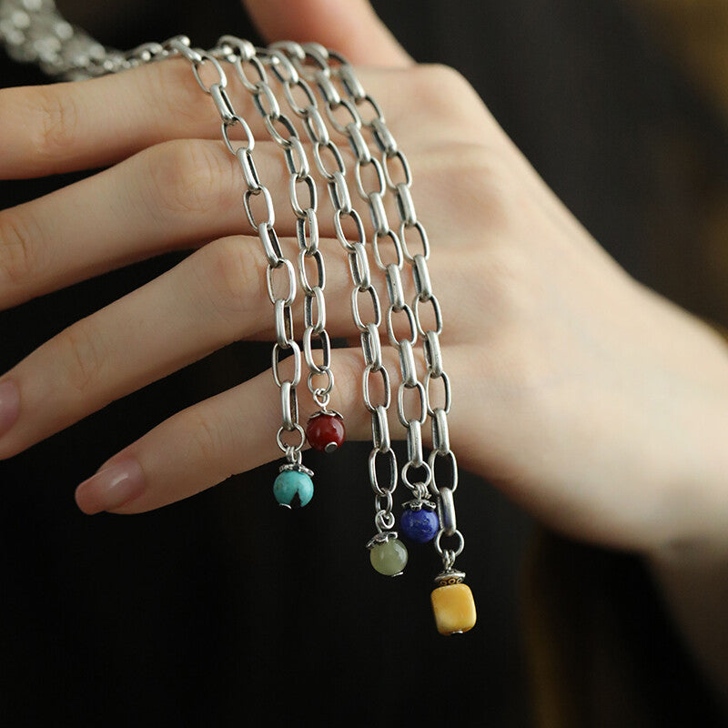 Argent Collier magnifique au style unique