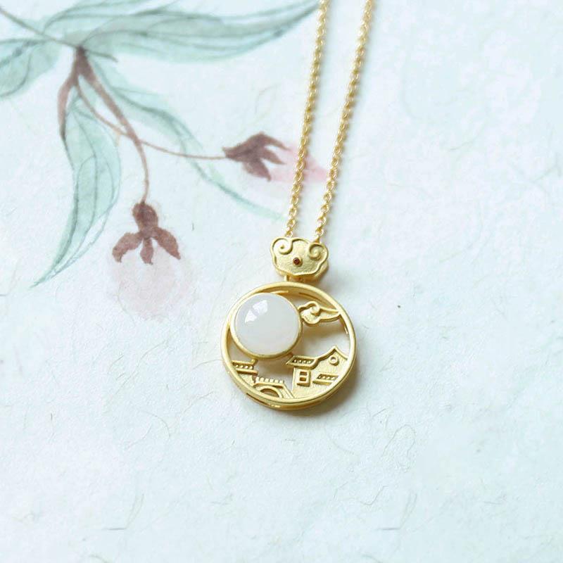 Argent Collier magnifique au style unique