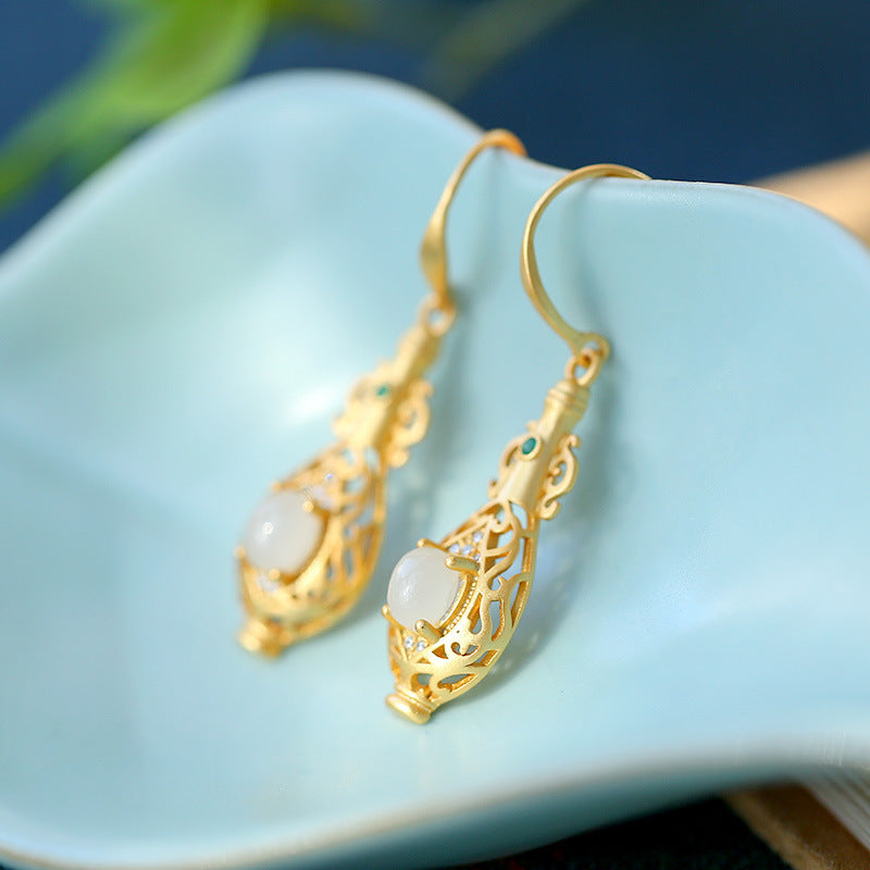 Argent Boucle d'oreille artisanal délicat