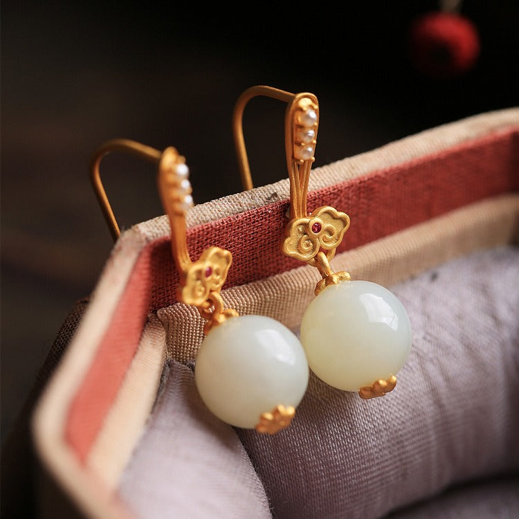 Argent Boucle d'oreille artisanal délicat