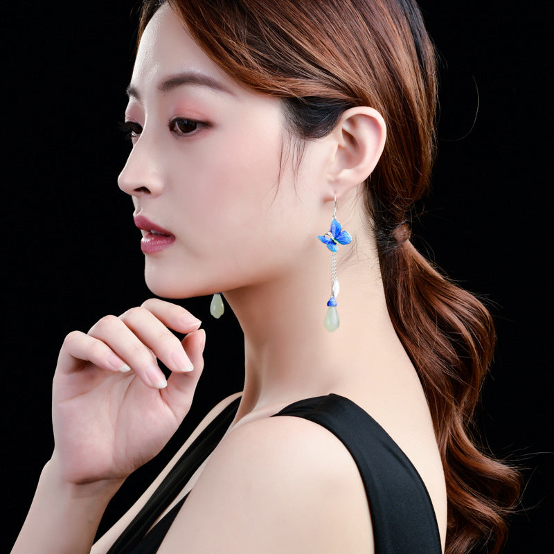 Argent Boucle d'oreille artisanal délicat