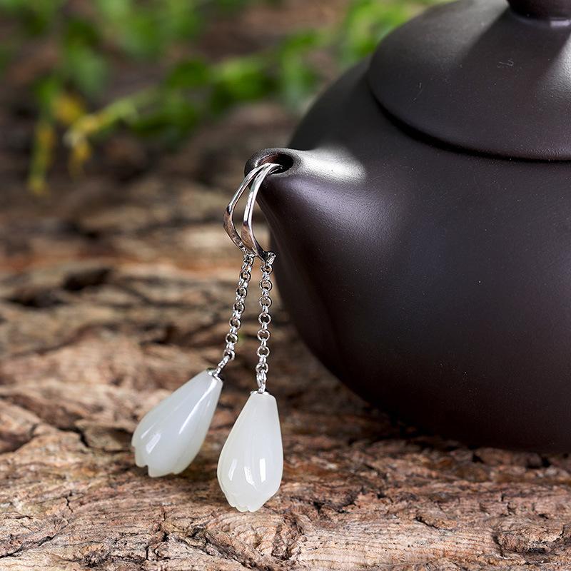 Argent Boucle d'oreille artisanal délicat