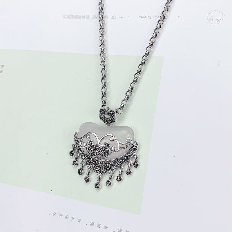 Argent Collier vintage fait main