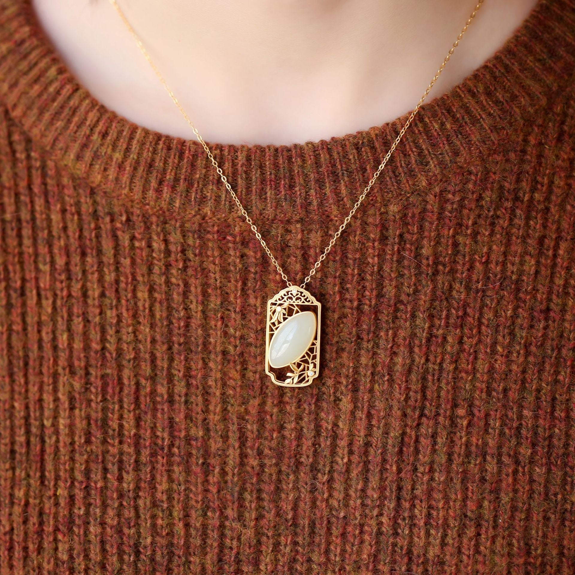 Argent Collier vintage fait main