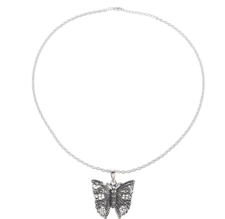 Argent Collier vintage fait main