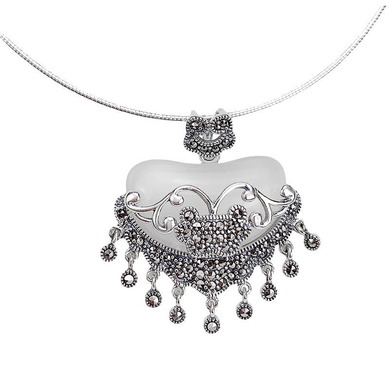 Argent Collier vintage fait main