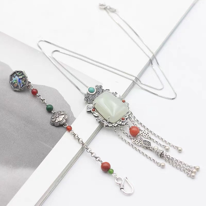 Argent Collier vintage fait main