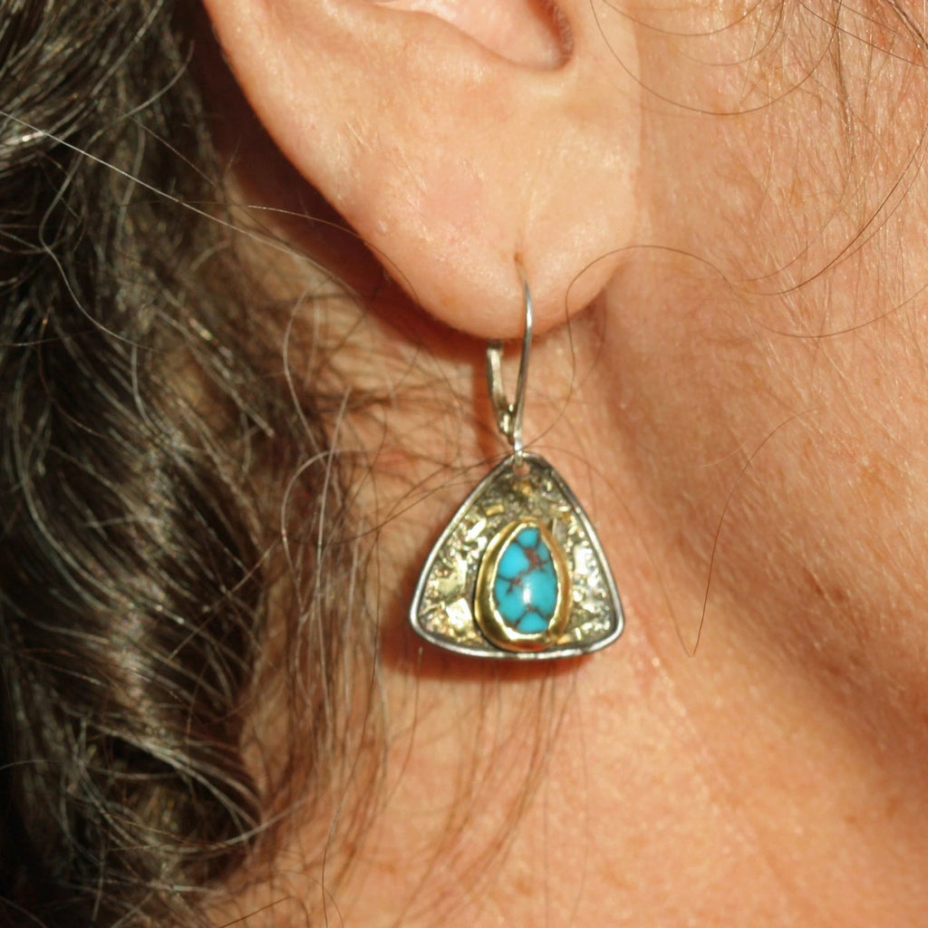 Argent Boucle d'oreille artisanal délicat