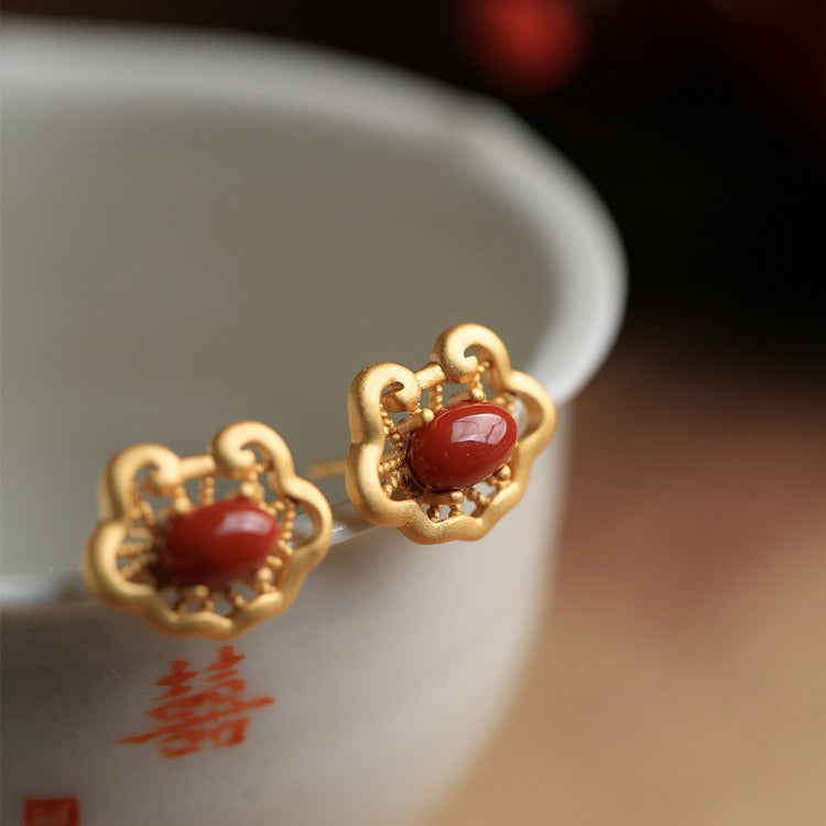 Argent Boucle d'oreille artisanal délicat