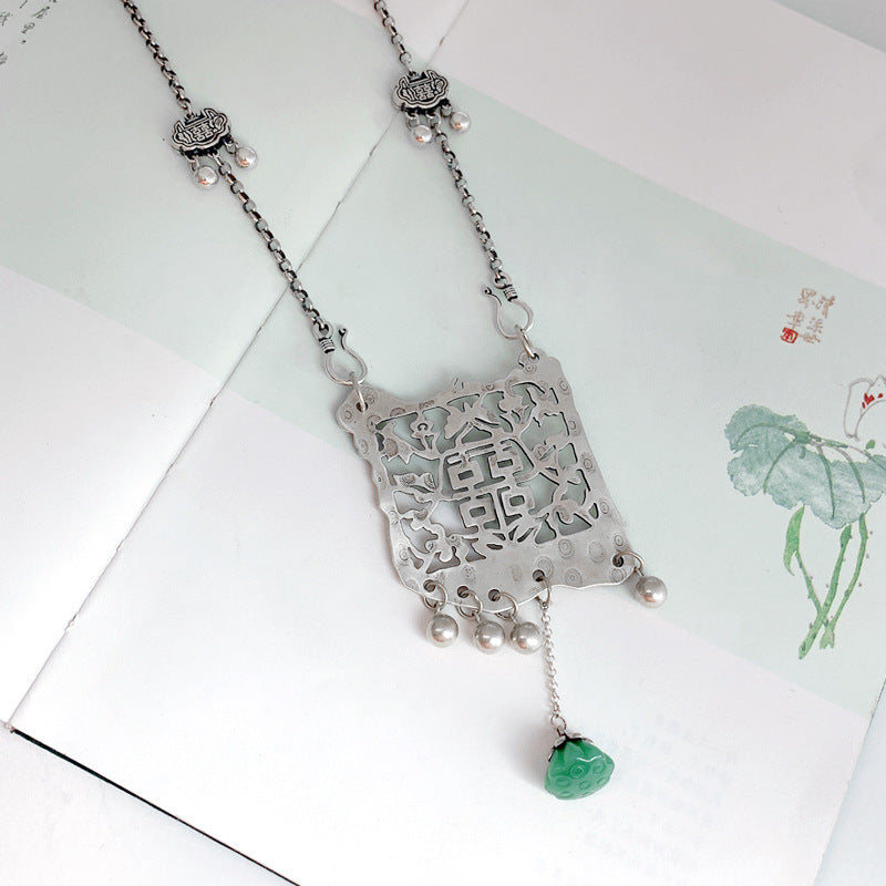 Argent Collier magnifique au style unique