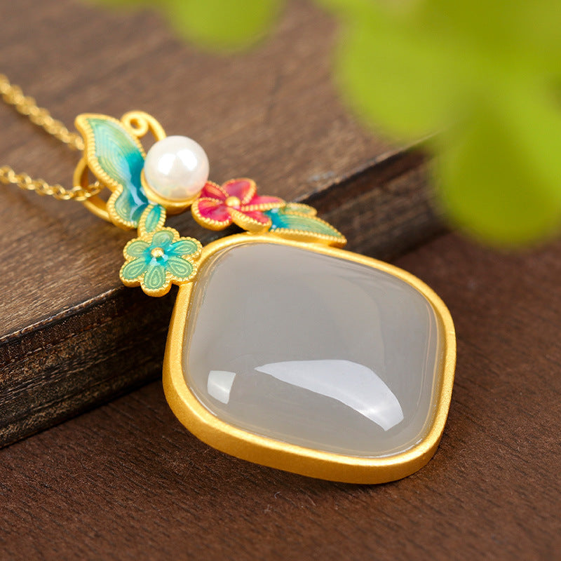 Argent Collier vintage fait main