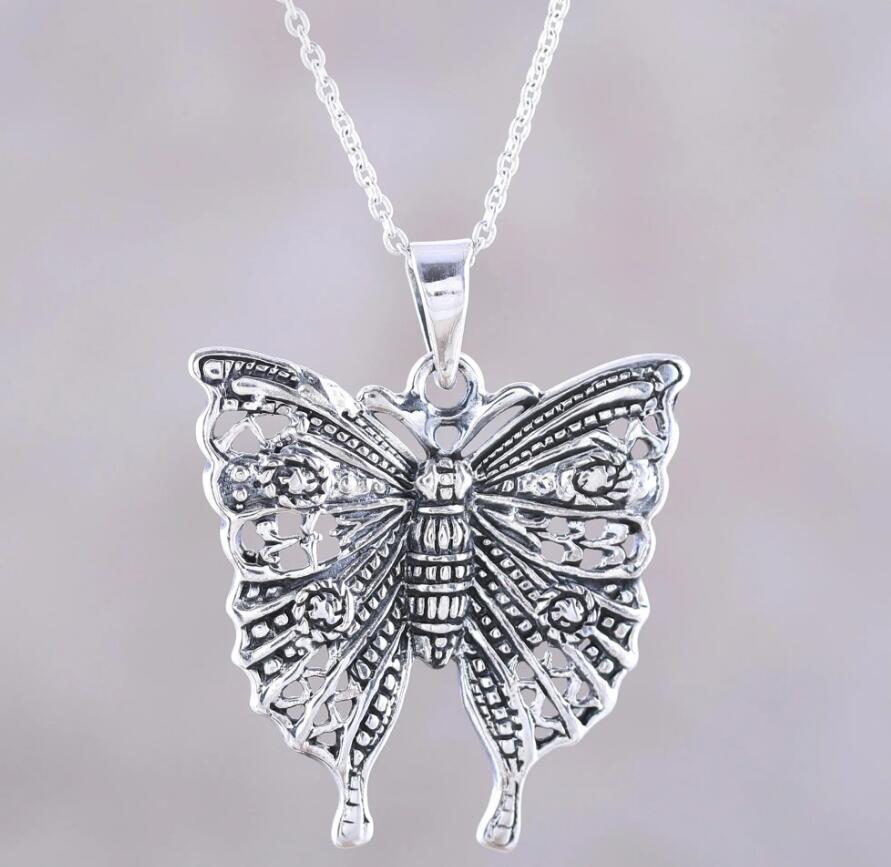 Argent Collier vintage fait main