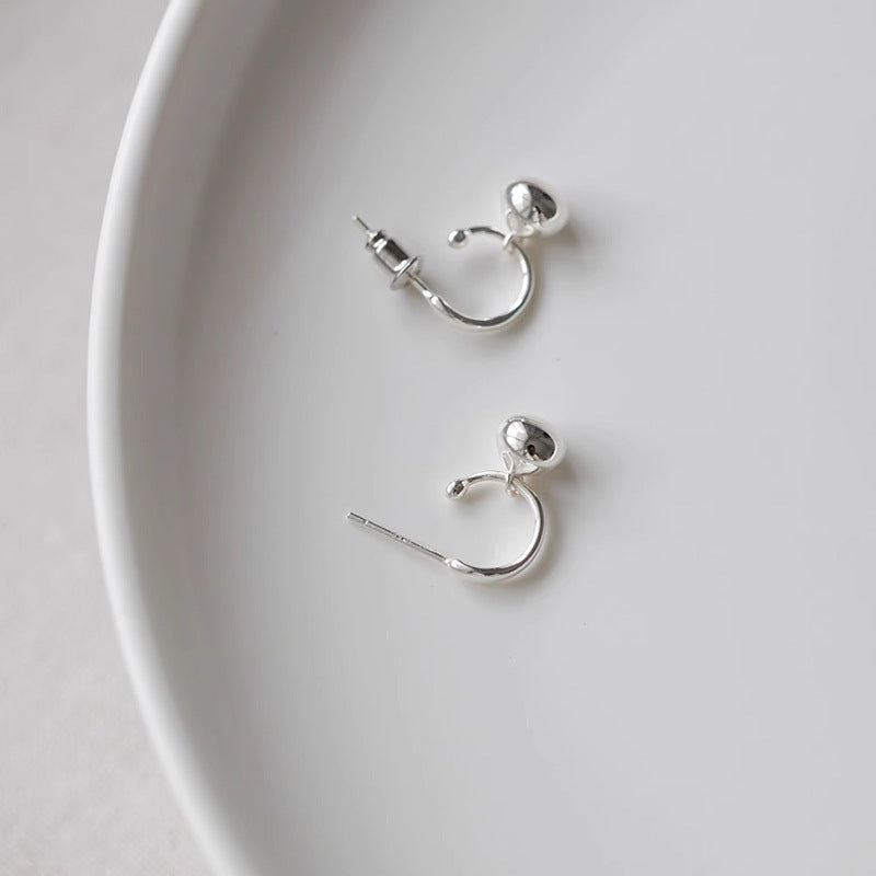 Argent Boucle d'oreille artisanal délicat