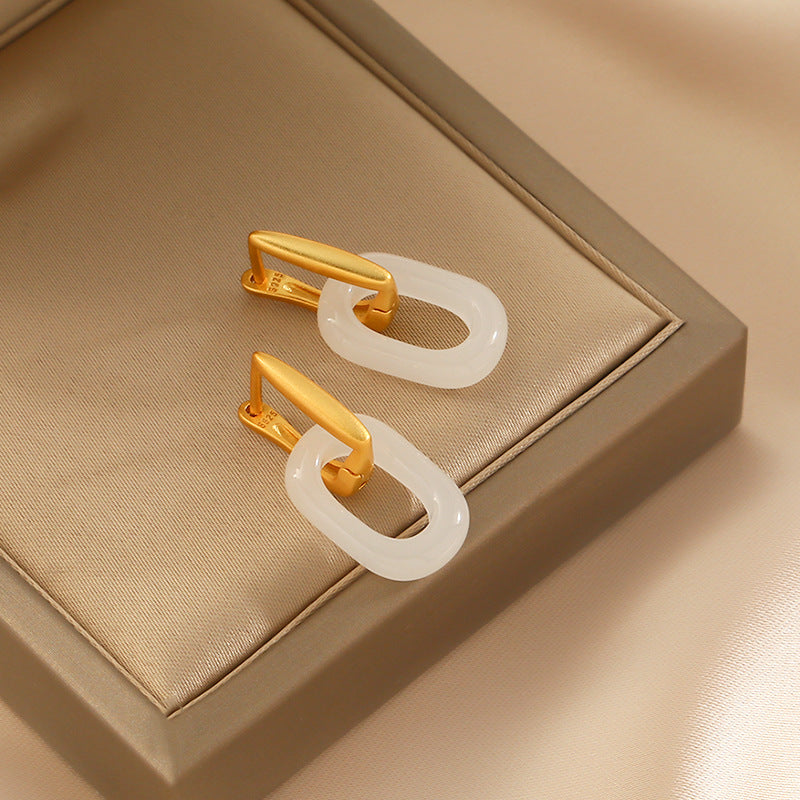 Argent Boucle d'oreille artisanal délicat