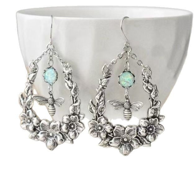 Argent Boucle d'oreille artisanal délicat