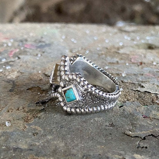 Argent Bague artisanal délicat