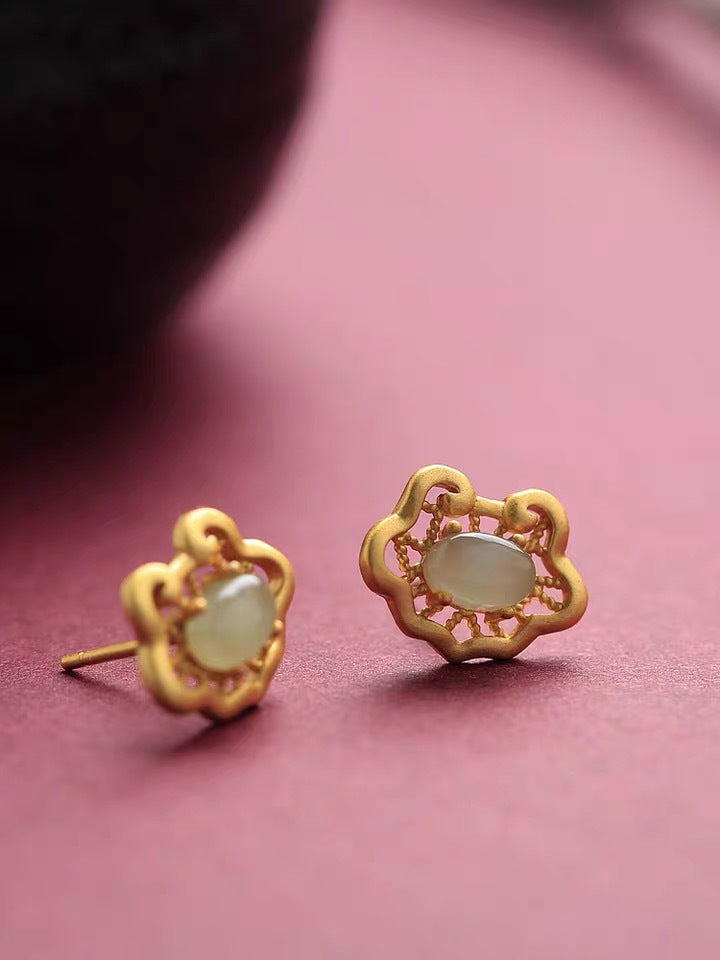 Argent Boucle d'oreille artisanal délicat