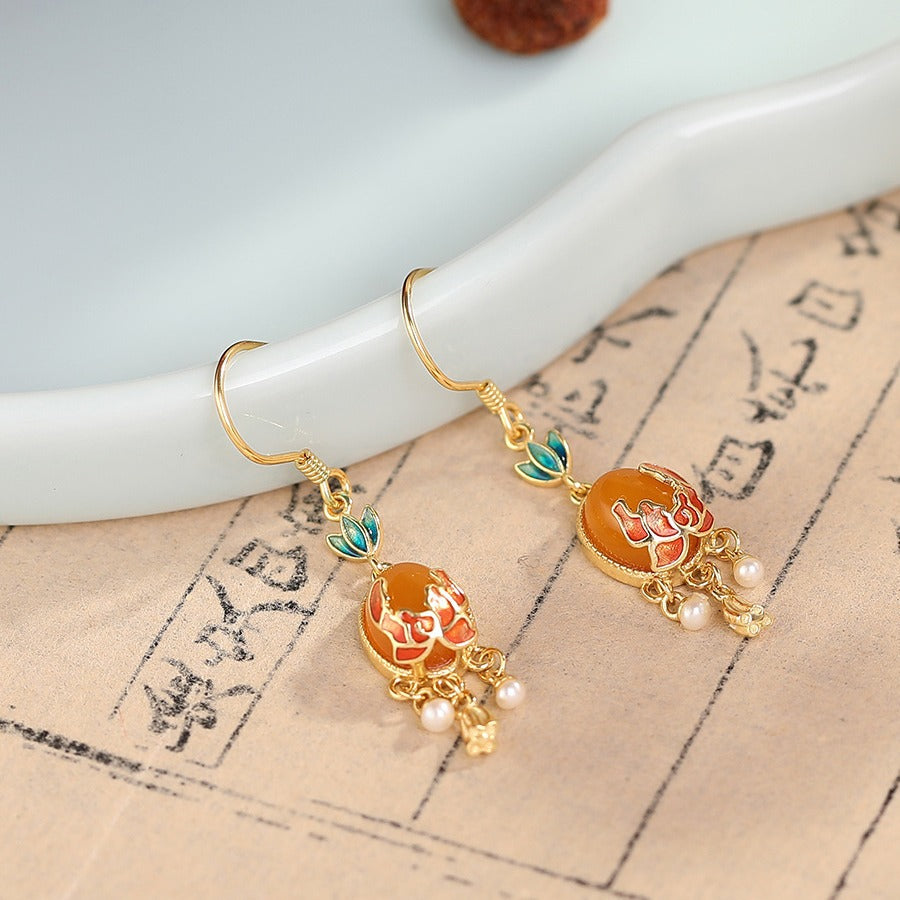 Argent Boucle d'oreille artisanal délicat