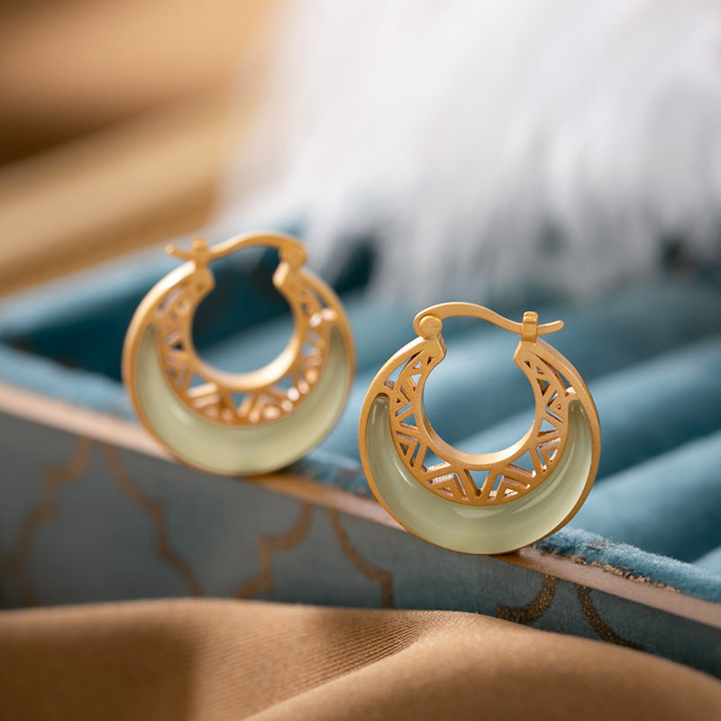 Argent Boucle d'oreille artisanal délicat