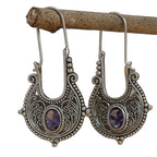 Argent Boucle d'oreille artisanal délicat