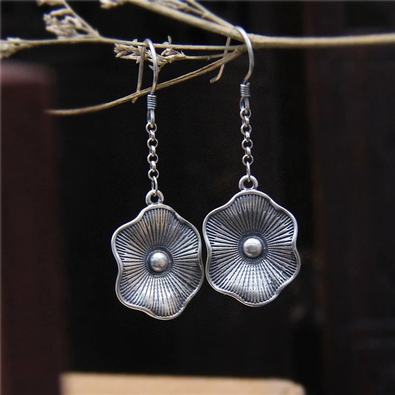 Argent Boucle d'oreille artisanal délicat