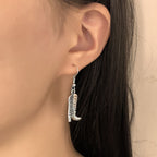 Argent Boucle d'oreille artisanal délicat