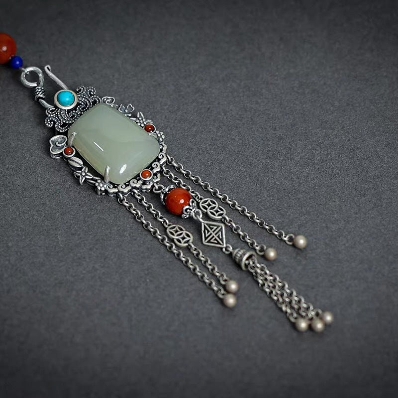 Argent Collier vintage fait main