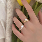 Perle Bague vintage fait main