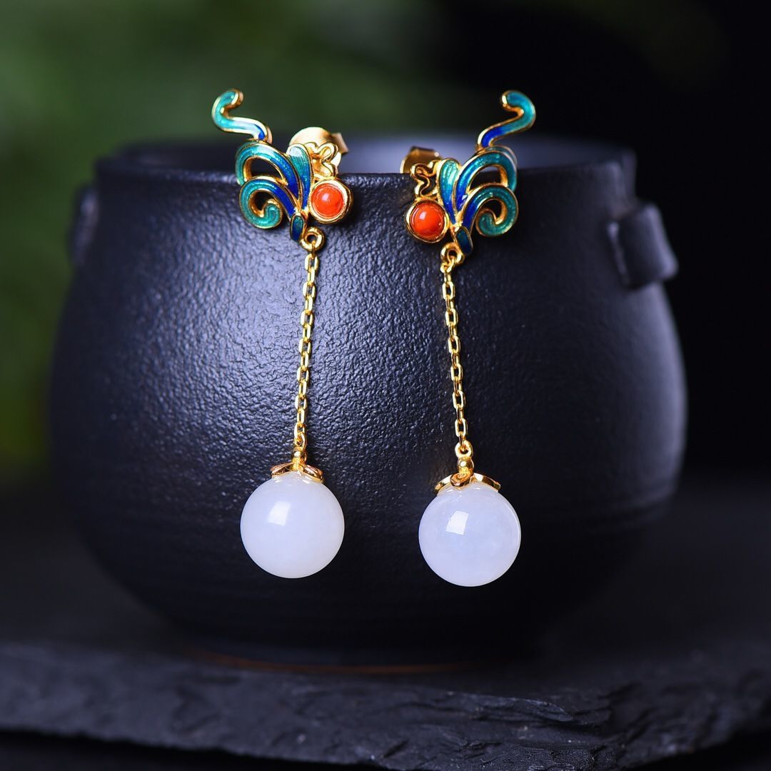 Argent Boucle d'oreille artisanal délicat