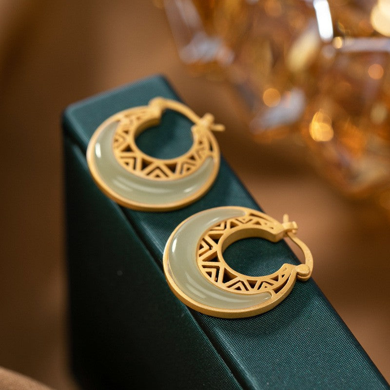 Argent Boucle d'oreille artisanal délicat