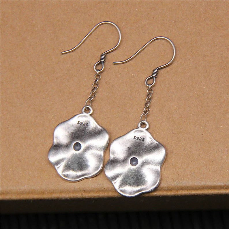 Argent Boucle d'oreille artisanal délicat