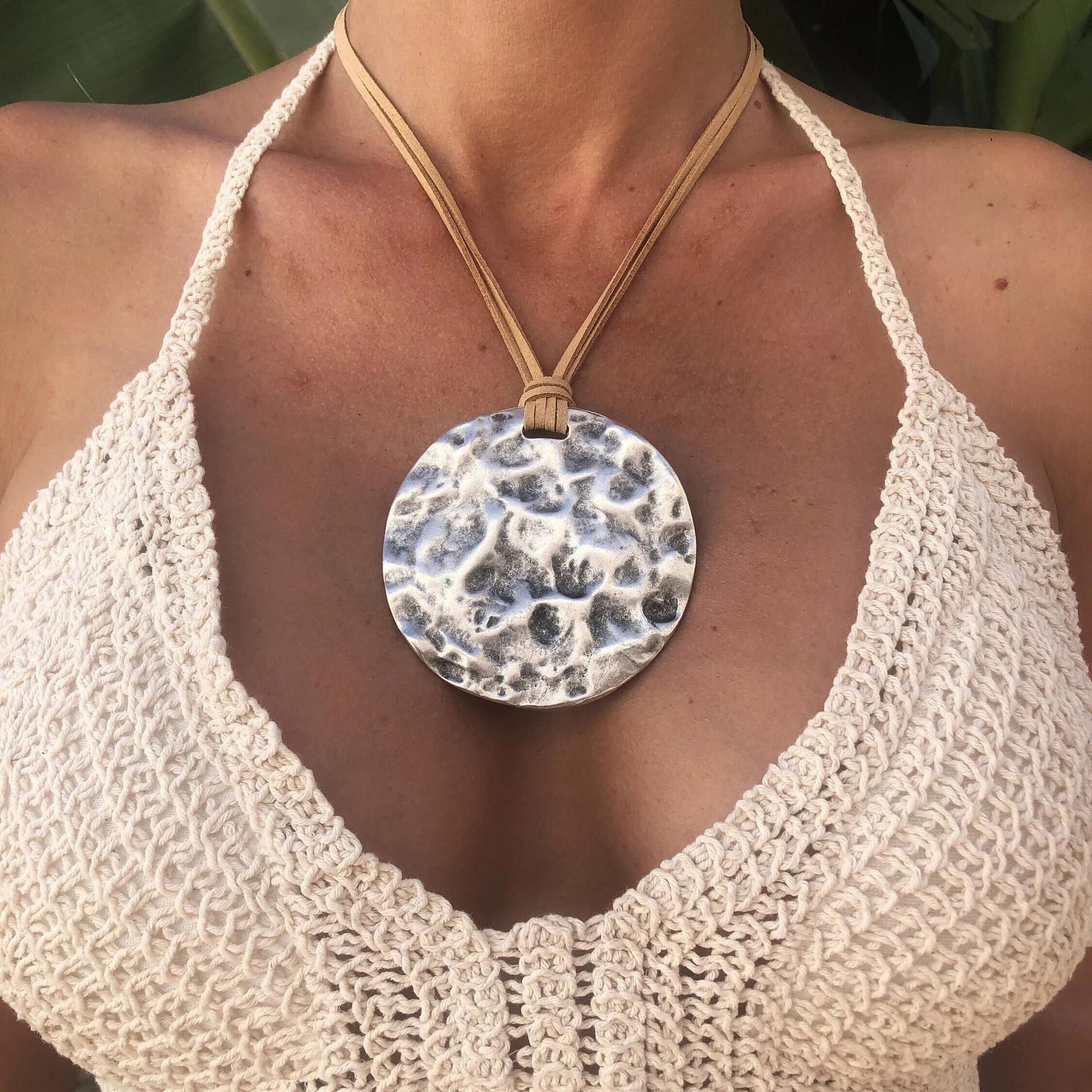 Argent Collier magnifique au style unique