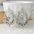 Argent Boucle d'oreille artisanal délicat