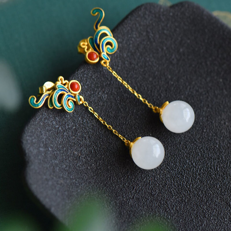 Argent Boucle d'oreille artisanal délicat