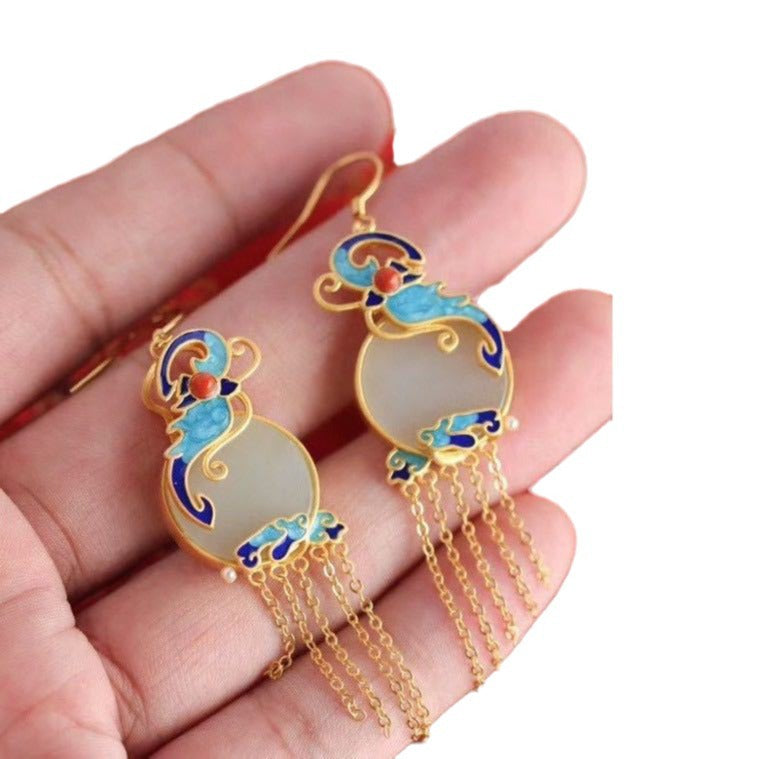 Argent Boucle d'oreille artisanal délicat