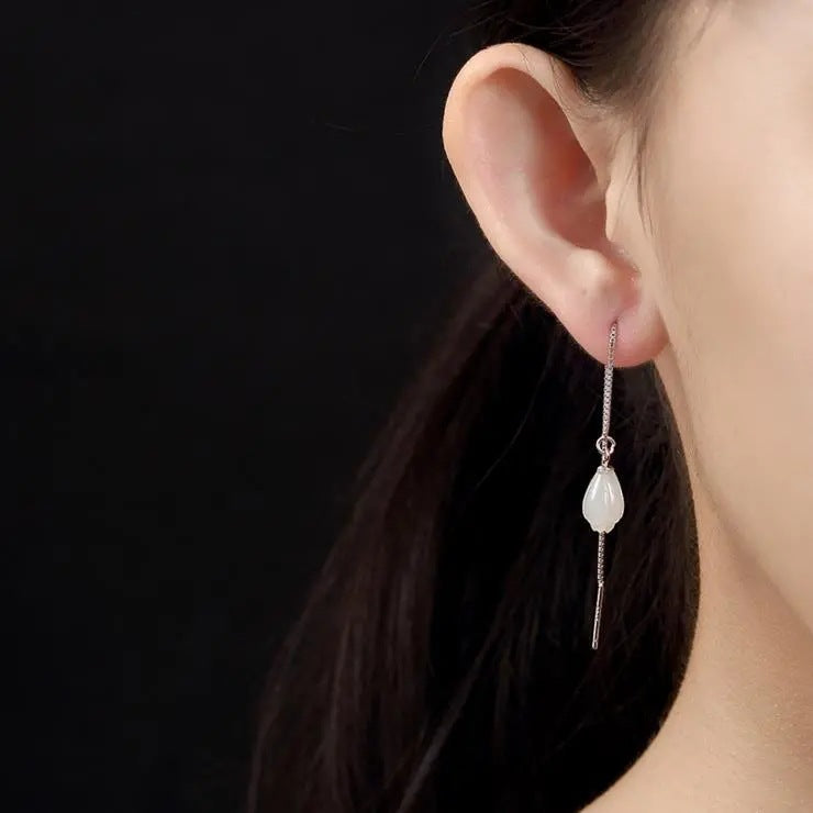 Argent Boucle d'oreille artisanal délicat