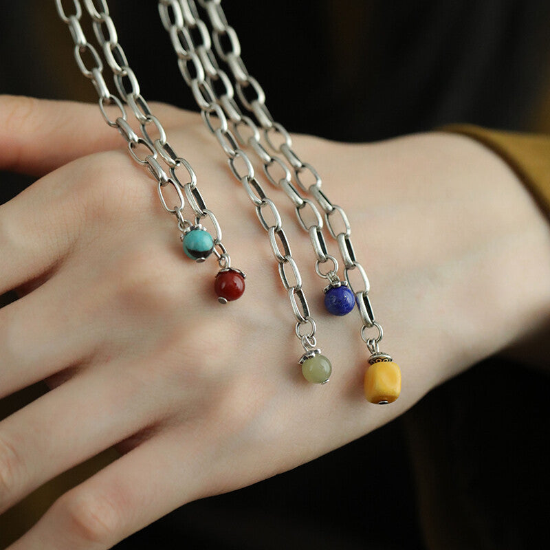 Argent Collier magnifique au style unique